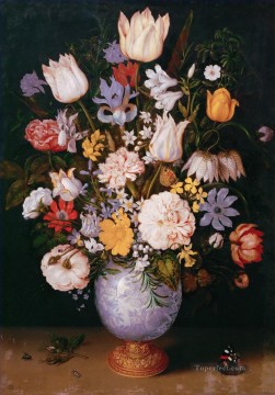 company of captain reinier reael known as themeagre company Painting - Bouquet of flowers in a Chinese vase Ambrosius Bosschaert